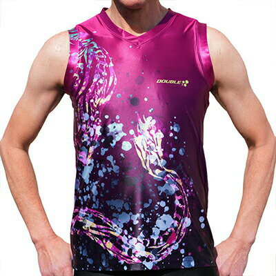 【ポイント3倍 期間限定】【個人様購入可能】●Double3 DW3313 MENSノースリーブ 龍 送料無料 59009