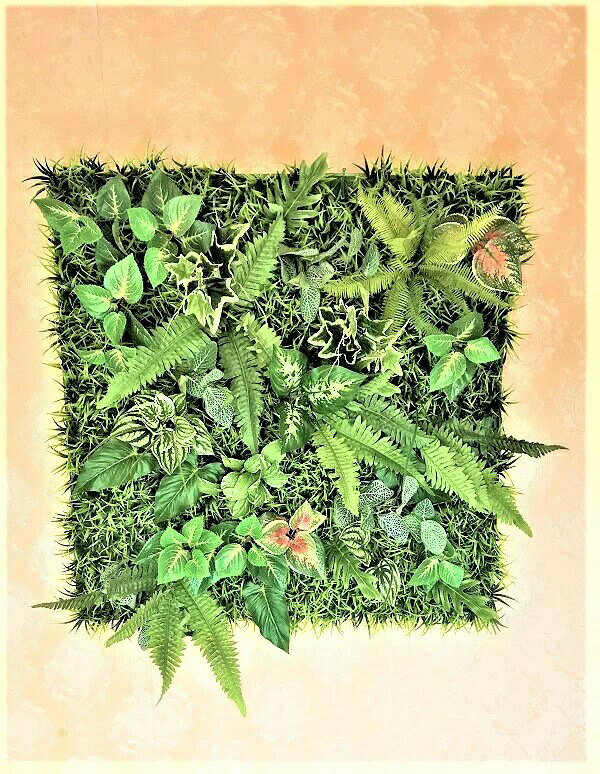 【10%OFF 楽天スーパーSALE 期間限定】【個人様購入可能】● 造花 人工観葉植物 グリーンパネル 70cm×70cm 触媒加工 [ wgt-51 ] 送料無料 98133