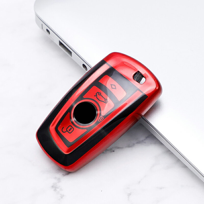 BMW 1/3/5/7シリーズ F01/F02/F03/F04/F07/F10/F11/F20/F22/F23/F30 TPU キーレス スマートキーケース 赤 4ボタン 未使用品 送料無料