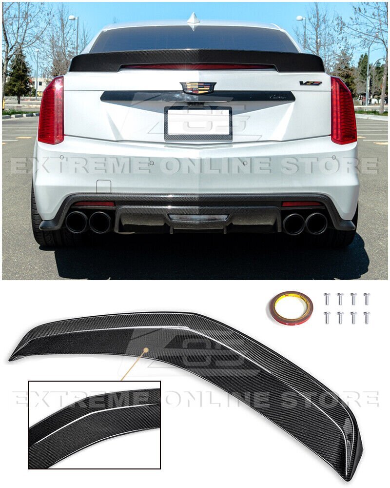 キャデラック/Cadillac CTS-V '15～'19 社外品 カーボン製 リヤ/リア トランクスポイラー ダックテール ウイング エアロパーツ 未使用品 送料無料