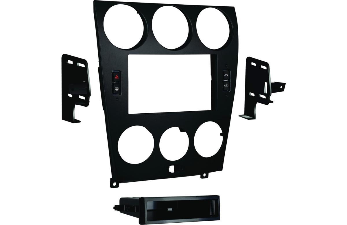 マツダ アテンザ '05～'08 後期用 2DIN 取付キット一式 ブラック オーディオパネル ナビ フレーム エアコンスイッチパネル インパネ ダッシュパネル カスタム 未使用品 送料無料