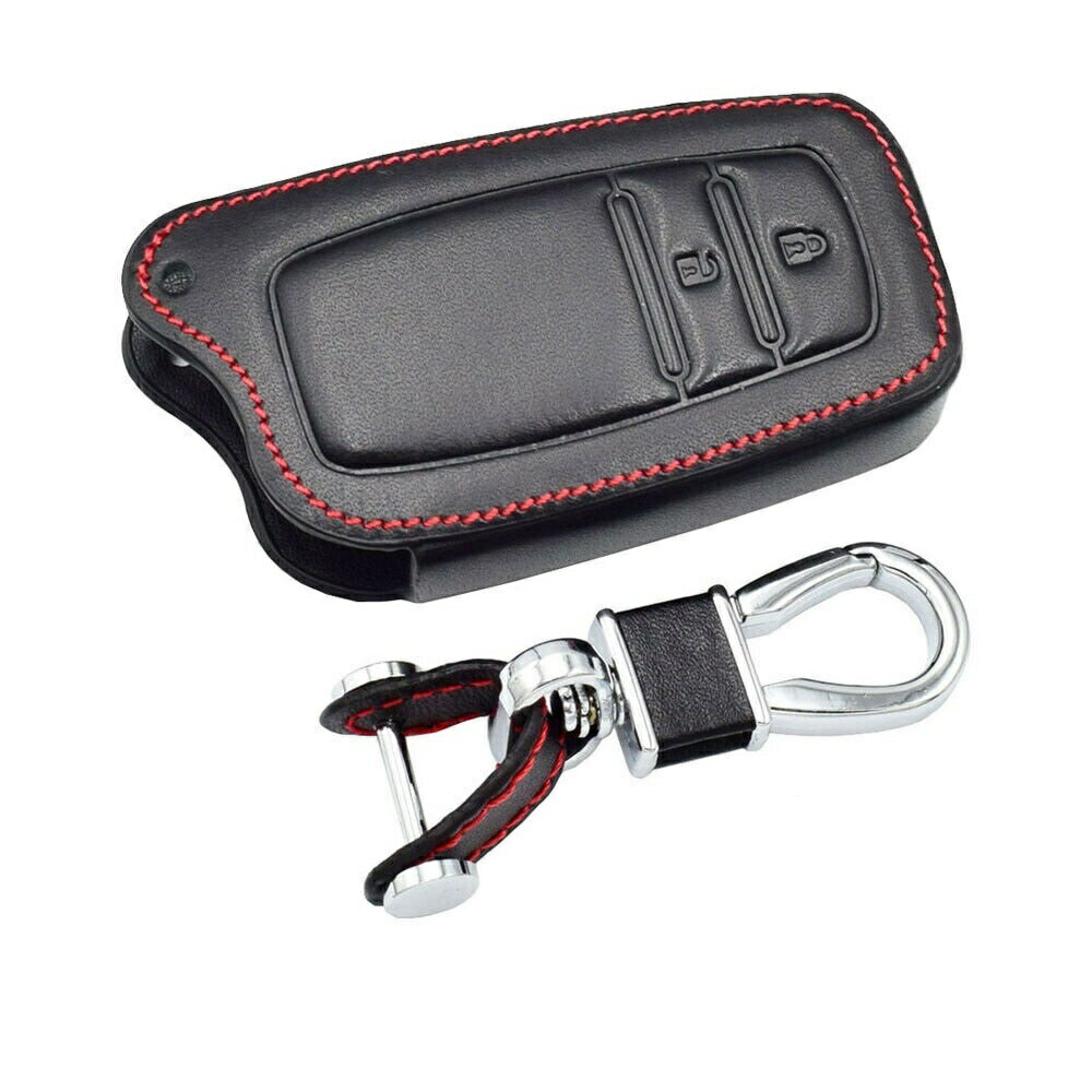 トヨタ ハイラックス ランドクルーザー200 レザーキーケース レッドステッチ アクセサリ キーレス スマートキー 2ボタン 黒/赤 未使用品 送料無料