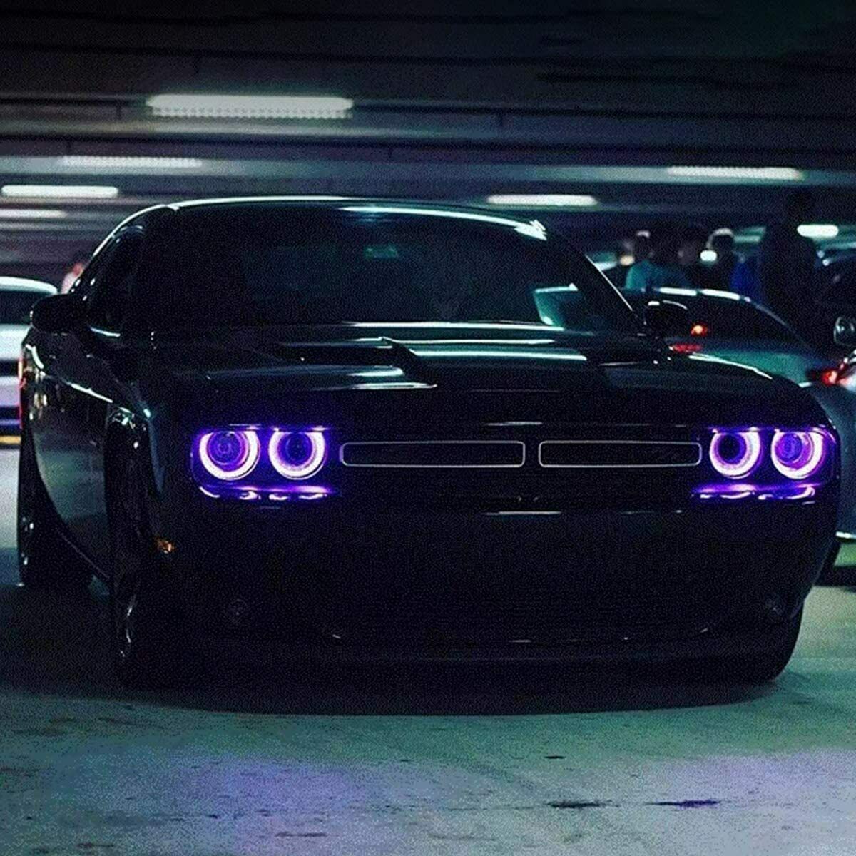 ダッジ チャレンジャー SE R/T SRT '15～ 社外品 RGB マルチカラー ブラック/クリア LED/キセノン/ハロゲン ヘッドライト/ランプ/レンズ 左右セット 未使用 送料無料