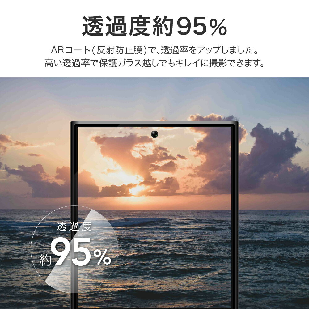 【メール便 送料無料】 LEPLUS NEXT Galaxy S24 Ultra SC-52E レンズ保護ガラスフィルム 「GLASS PREMIUM FILM」 レンズ一体型 超透明 高透過約95% アンチリフレクション ガラス 保護 フィルム LN-24SG2FGLENC 3