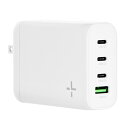 【5/10はP最大6倍！】Power Delivery 対応 130W PD急速充電器 折り畳み コネクタ収納 ACアダプタ USB 4ポート Type-C Type-A ホワイト GaN 窒化ガリウムIC採用