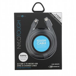 Type-C 充電ケーブル NYLOTOUGH 2.0 USB-C to microUSB 1.5m Black ブラック