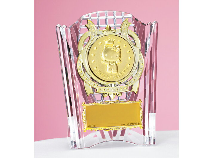 ハローキティ 表彰楯 17.5cm 樹脂製 名入れ 化粧箱付き KZKK-0101 Aサイズ [M-K-AGH3]