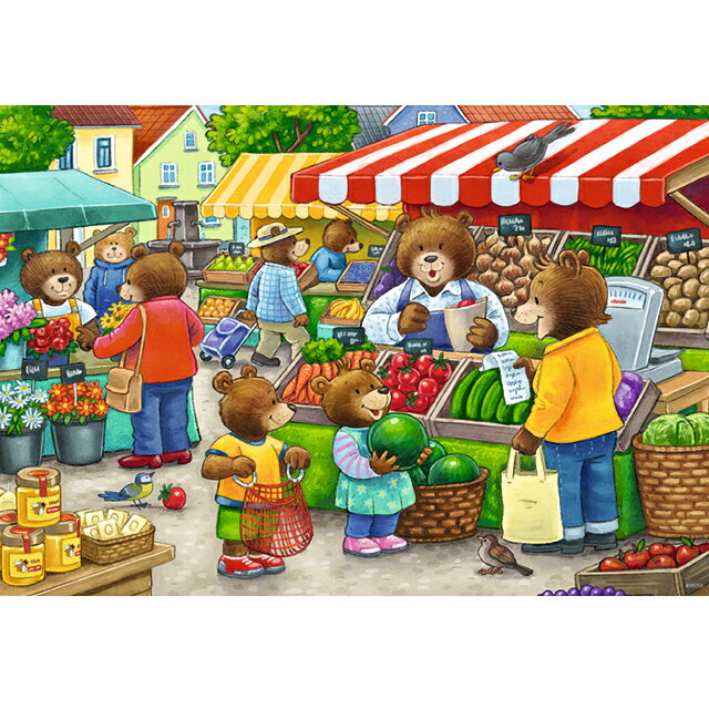 お買い物へ行こう(12ピース×2) 6050765 ジグソーパズル お子様向けパズル 知育玩具 ラベンスバーガー Ravensbuger BRIO ブリオ 2