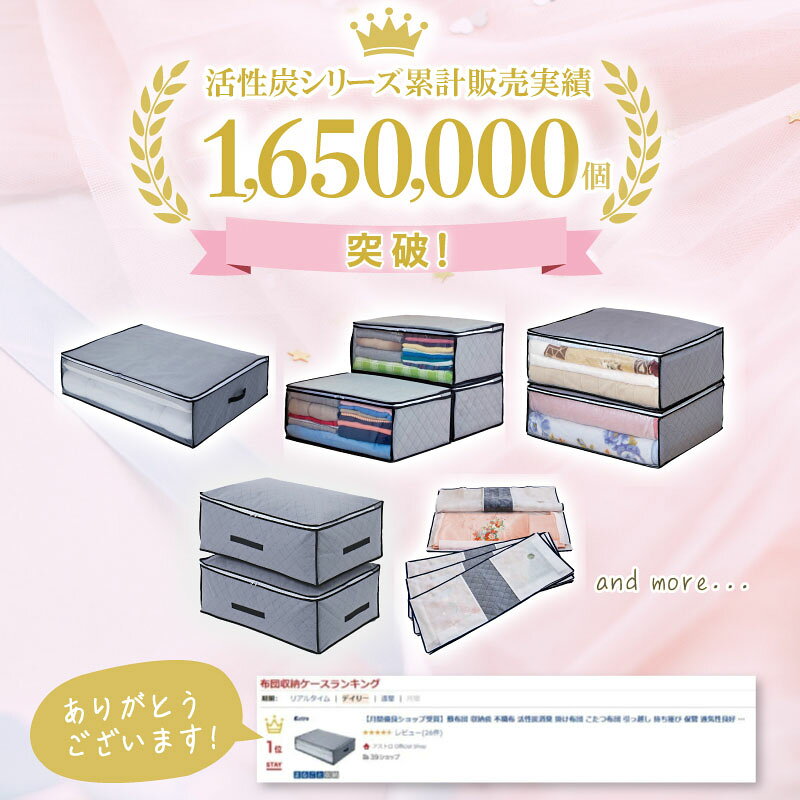布団収納袋 布団収納 毛布 布団 収納ケース 収納ボックス 収納袋 活性炭消臭 グレー 4枚組 不織布 軽寝具 保管袋 ホコリよけ 汚れ防止 透明窓 衣類 クッション 積み重ね 縦置き 横置き クローゼット 押入れ ベッド下 アストロ 171-89 1storage-10003837 アストロ Official Shop サンプル画像2