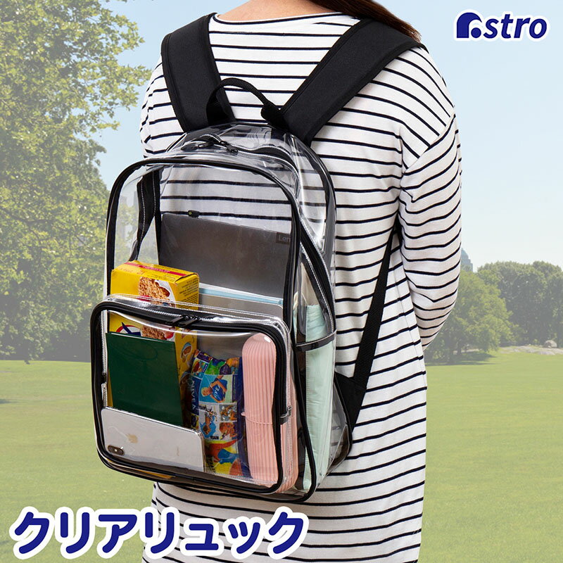Rakuten - 【店内最大20%OFFクーポン】クリアリュックサック 透明 ビニールバッグ PVCバッグ 撥水 中身が見える バックパック デイパック 鞄 スマホ操作可能 推し活 痛バッグ アストロ 327-12