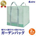 【楽天ランキング1位受賞】ガーデンバッグ アイスグリーン 2枚組 Lサイズ 幅約75×高さ約75×奥行約75cm 丈夫 容量400L フゴ ガーデンバケツ バスケット 果物 野菜 花 収穫 集草 園芸 農業 ガーデニング 農用 農業 家庭菜園 折りたたみ アストロ 530-08-2set