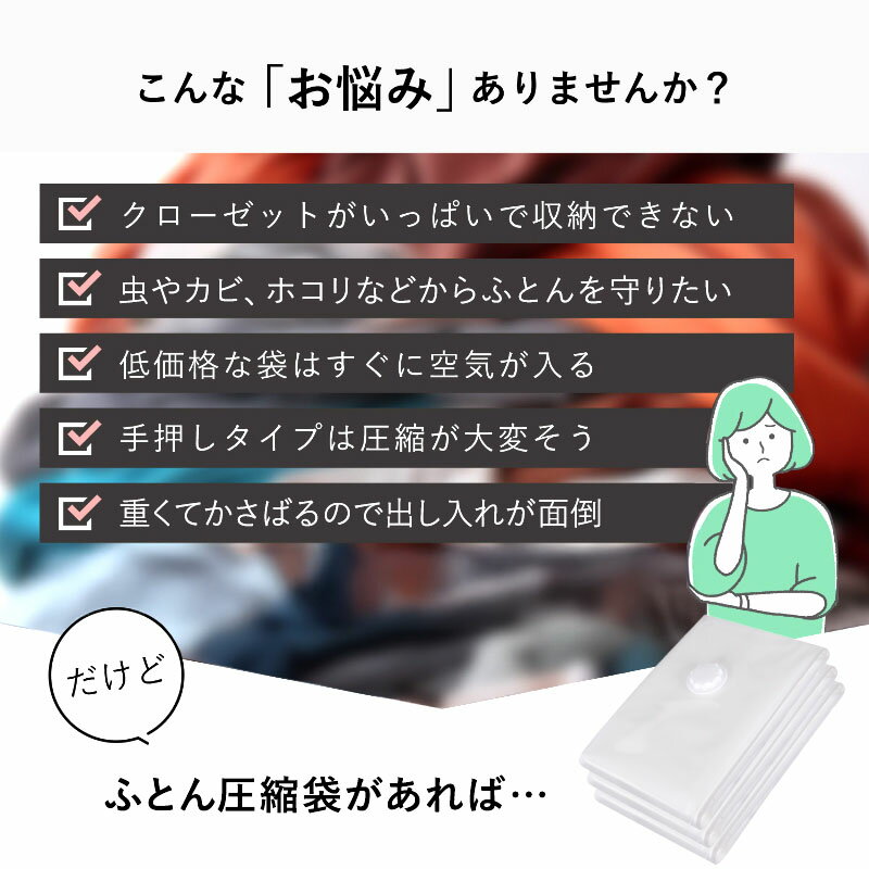 【店内最大20%OFFクーポン】【楽天1位】布団 圧縮袋 3枚組 ホワイト×透明 敷布団 ...