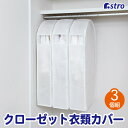 【店内最大100%Pバック5/15限定確率1/2】衣類カバー 3枚組 長さ110cm 幅広 ワイド マチ幅20cm まとめて収納 不織布製 クローゼット 洋服カ...