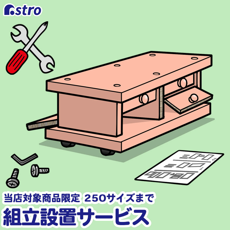 組立設置 組み立て設置サービス 搬入 開梱 設置 資材回収 段ボール回収 梱包資材回収 女性の方お一人でも受取安心 重い家具 チェスト デスク テーブル ラック シェルフ 持ち運び 組み立て 当店対象商品限定 アストロ 993-va