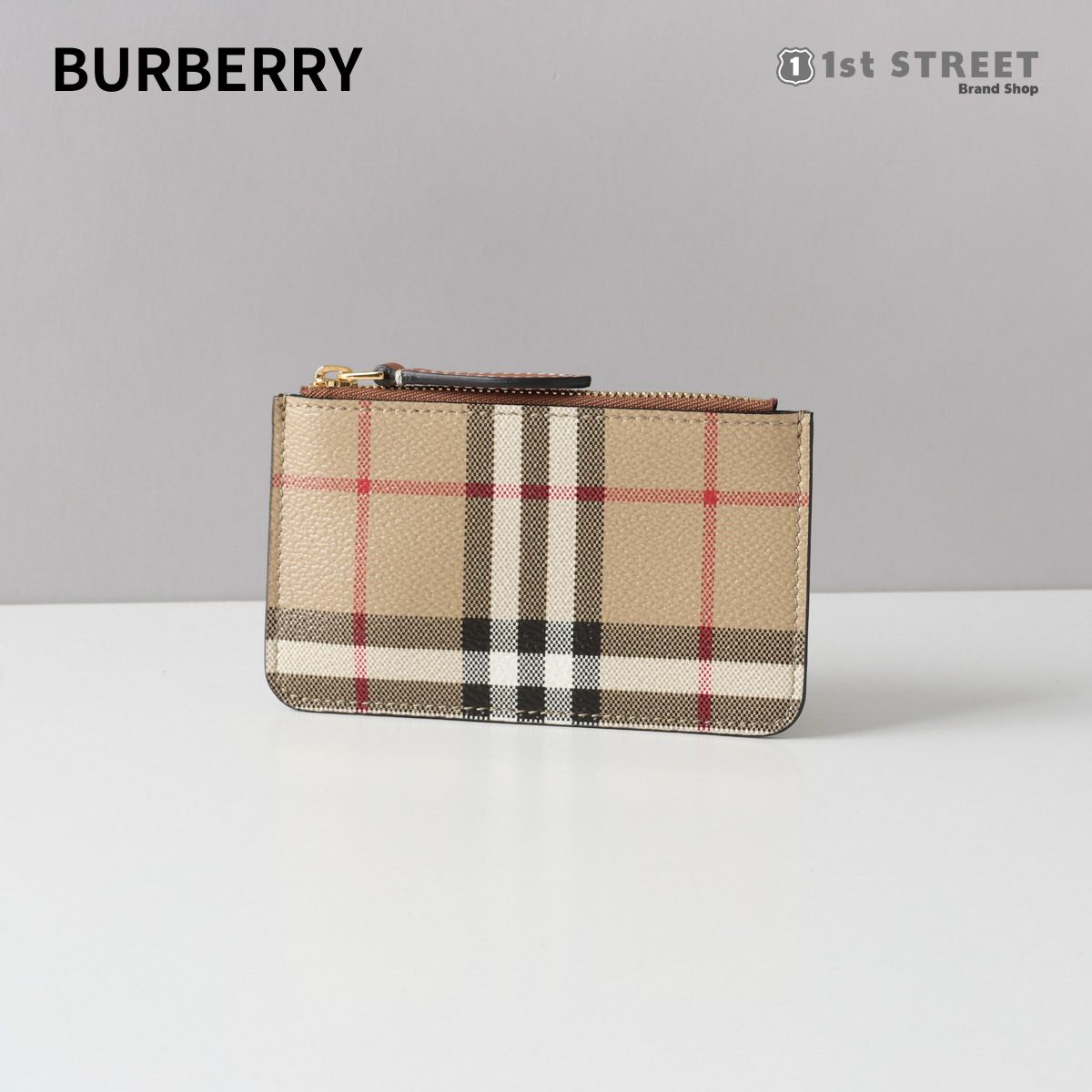 バーバリー キーケース 【6/5限定！2人に1人が当選★エントリーで最大100％ポイントバック】バーバリー BURBERRY 小銭入れ ベージュ 財布 チェック ミニ財布 キーケース チェーンストラップ付 ブランド 高級 8070420 LS KELBROOK DFC A7026 ARCHIVE BEIGE ユニセックス メンズ レディース