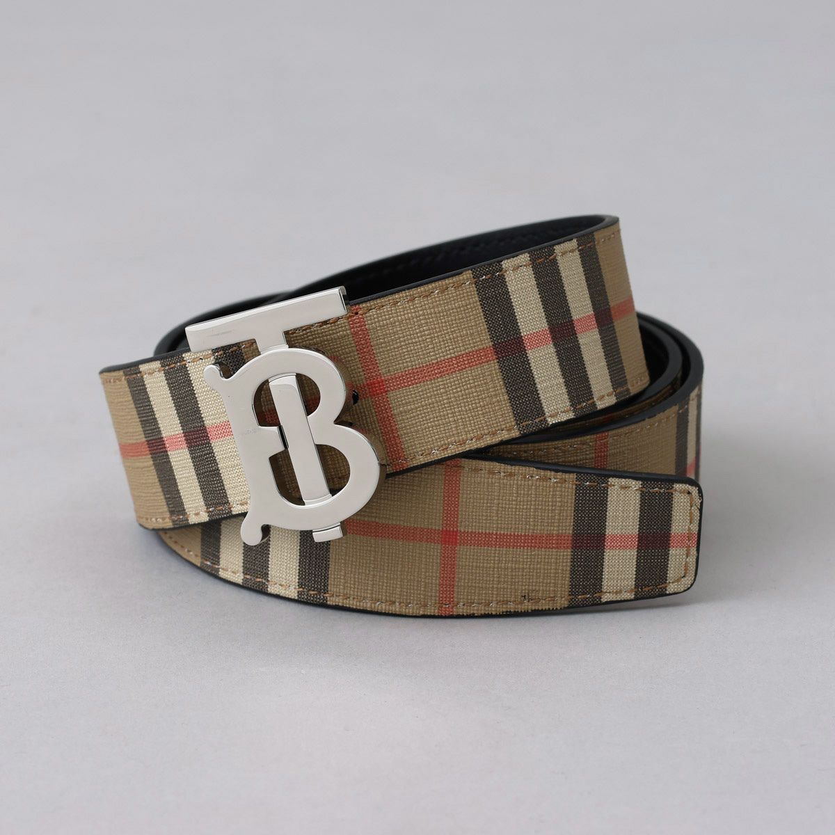 バーバリー BURBERRY ベルト 105 ベージュ チェック TBロゴ 人気 おしゃれ ブランド 高級 8052779 MEN'S BELTSARCHIVE BEIGE メンズ