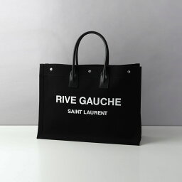 サンローラン SAINT LAURENTトートバッグ ブラック リヴ 大きめ レザー ロゴ キャンバス レザー ブランド 高級 黒 509415 RIVE GAUCHE LARGE TOTE FAAVR 1070 BLACK ユニセックス メンズ レディース