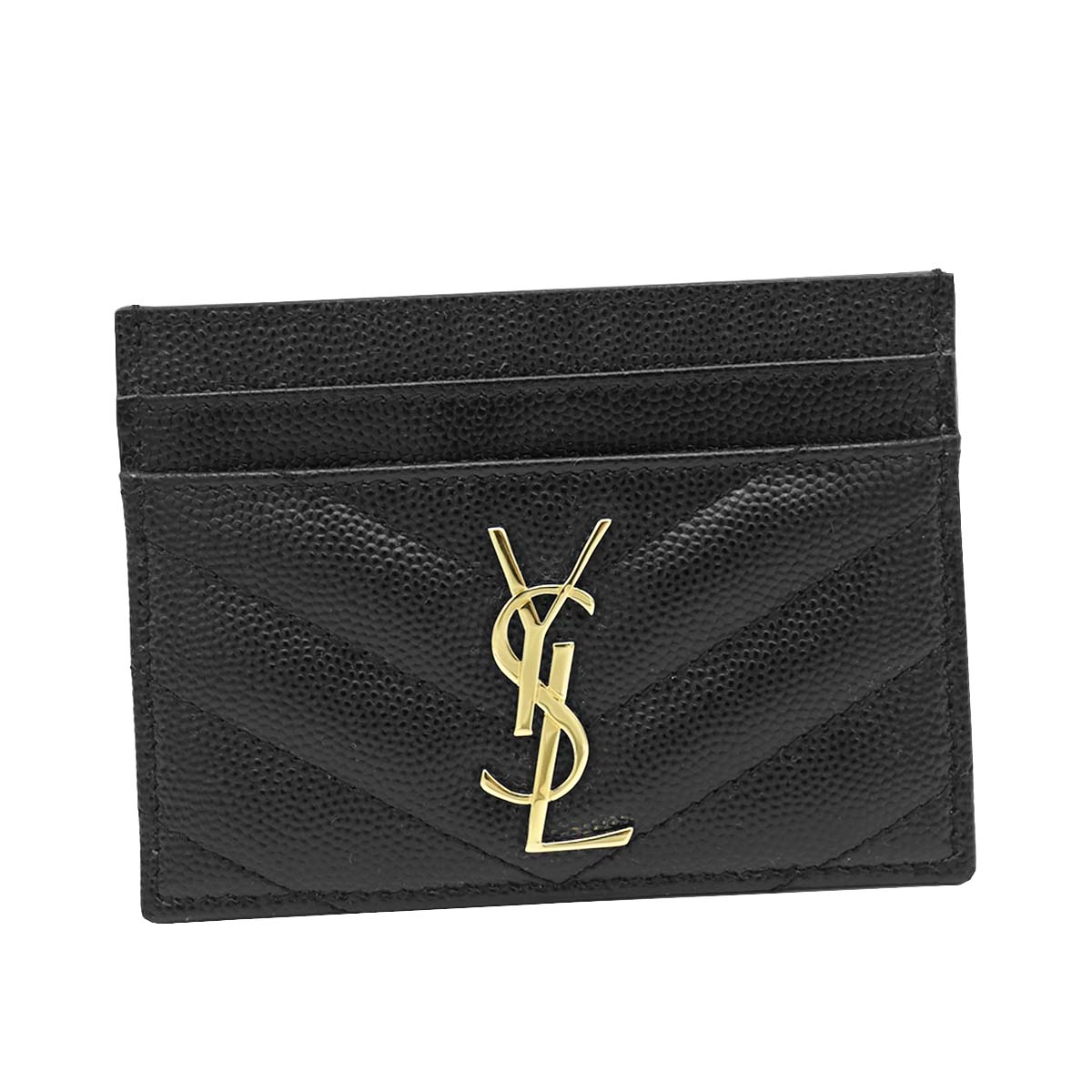 イヴ・サンローラン サンローラン SAINT LAURENT カードケース モノグラム パスケース レディース ブラック キルティングレザー 423291 YSL CREDIT CARD HOLD 1000 NERO