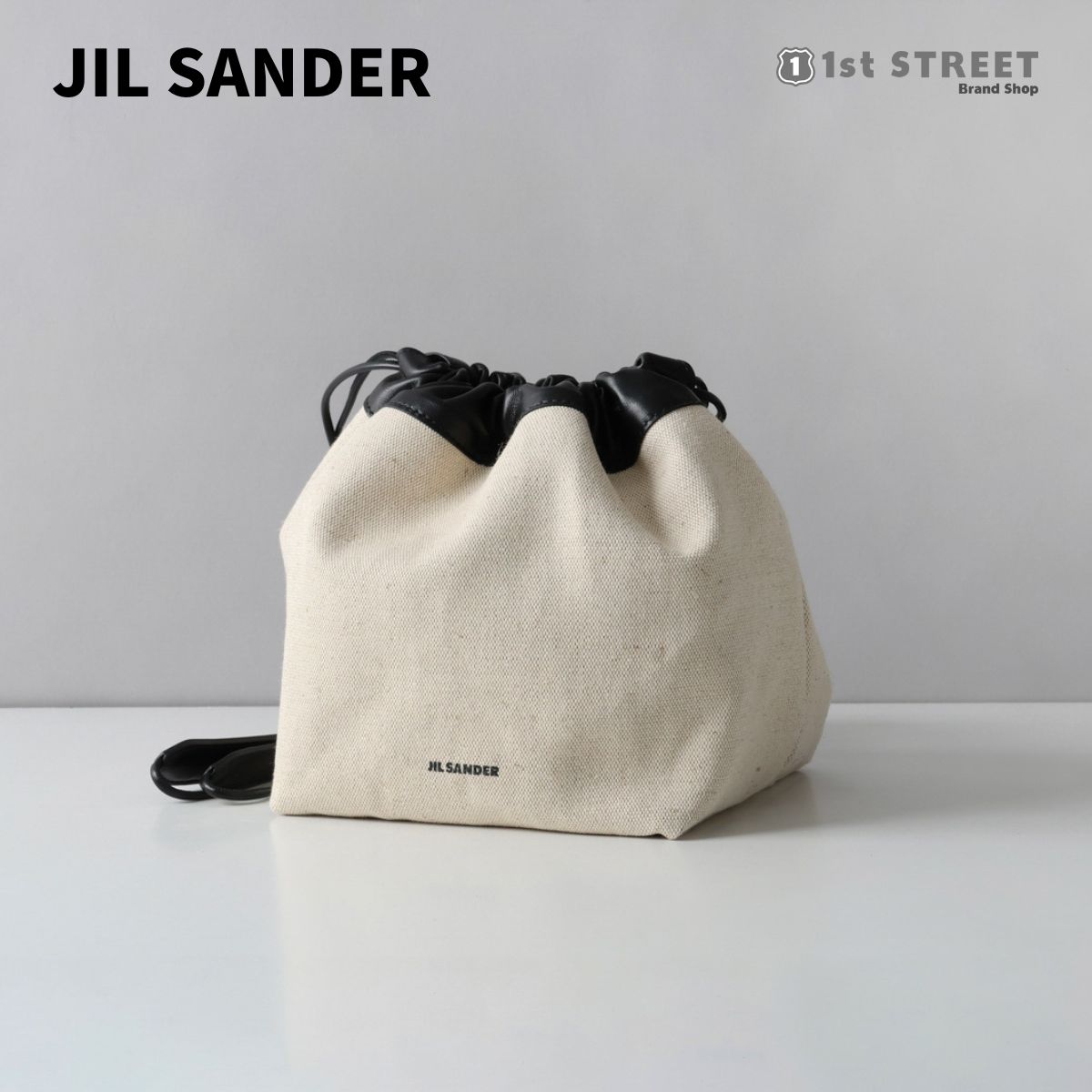 ジルサンダー JIL SANDER ショルダーバッグ ドローストリング 巾着 キャンバス レザー 人気 おしゃれ J07WG0027 P5368 280 NATURAL ベージュ ナチュラル DUMPLING レディース