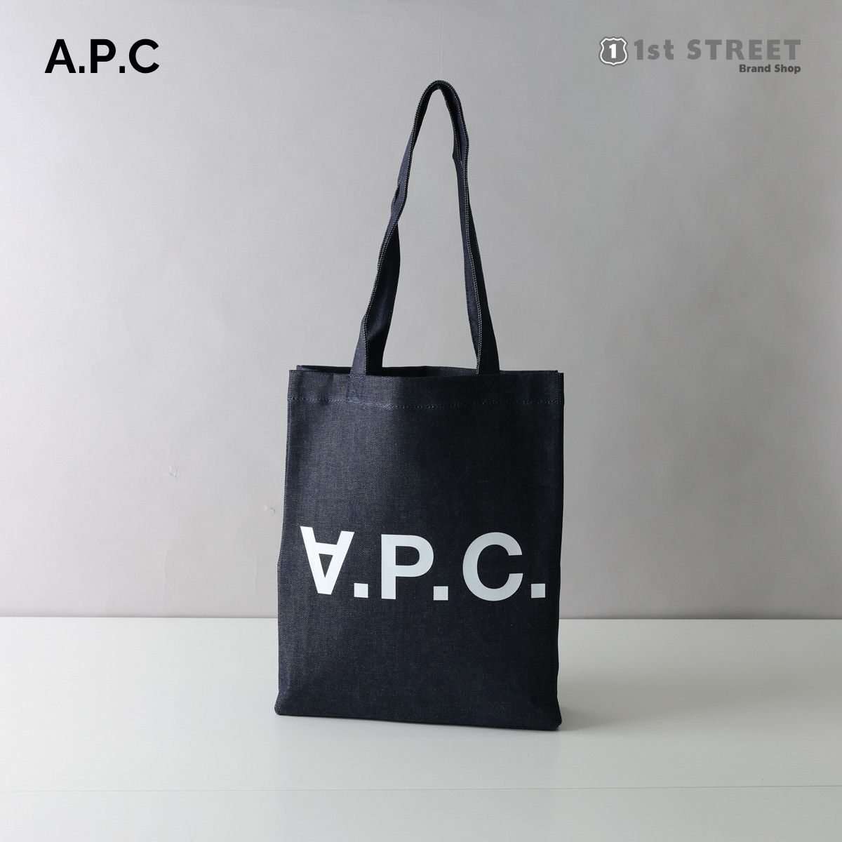 アーペーセー A.P.C. トートバッグ デニムロゴトート レディース メンズ ネイビー M61445 IAI INDIGO