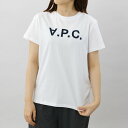 アーペーセー A.P.C. レディースTシャツ クルーネック トップス 半袖 ロゴ シンプル カジュアル レディース ホワイト/ネイビーロゴ IAK DARK NAVY F26588 COBQX