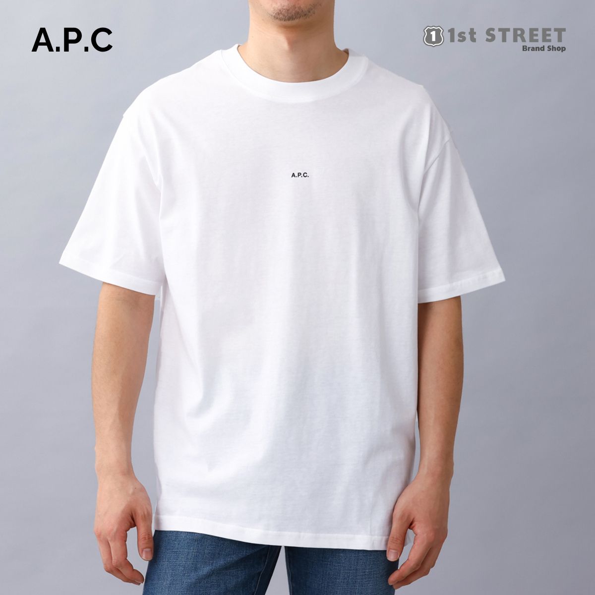 アーペーセー プレゼント メンズ アーペーセー A.P.C. メンズTシャツ Tシャツ コットン ロゴ クルーネック ホワイト H26929 COEIO AAB T-SHIRT KYLE WHITE メンズ