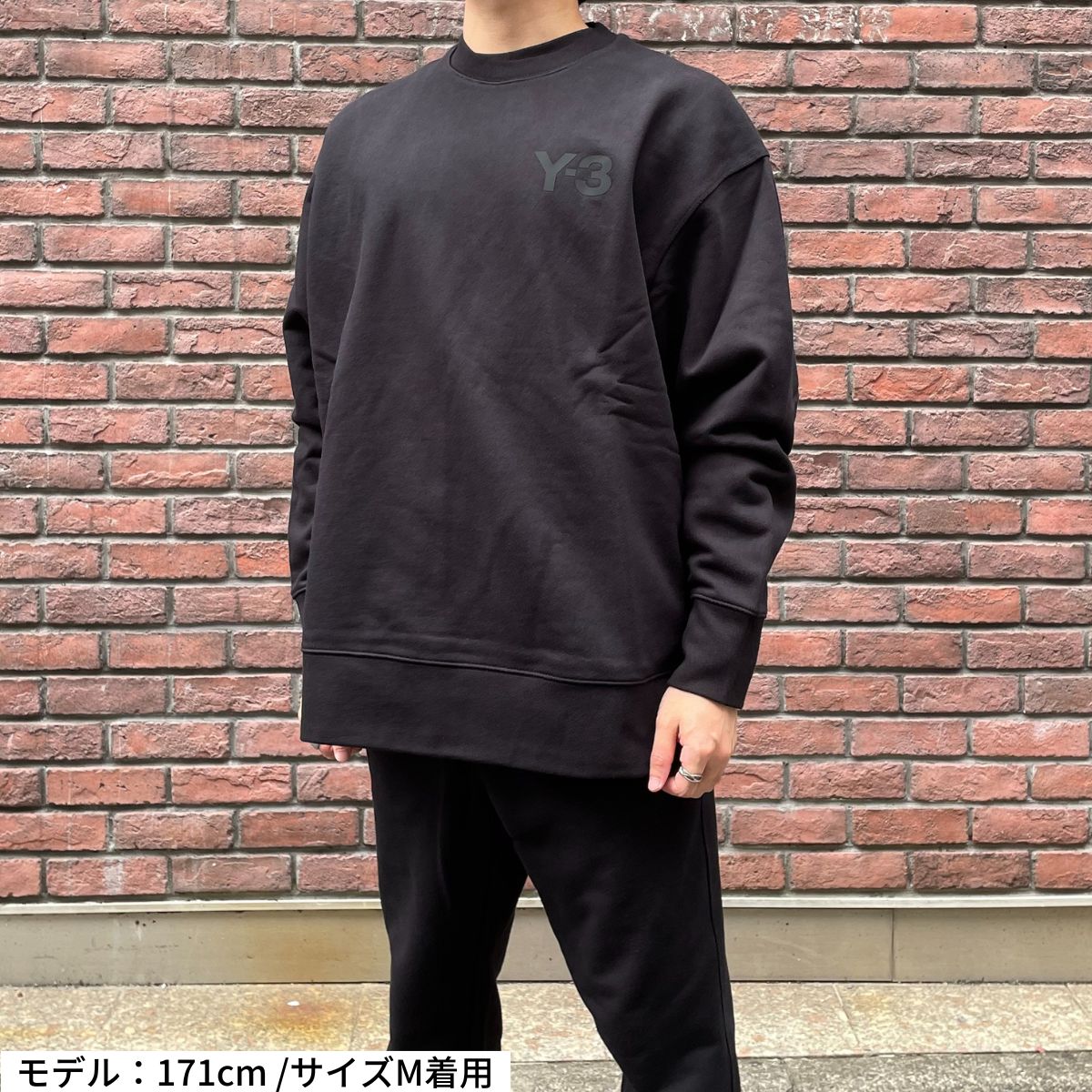 ワイスリー Y-3 メンズトレーナー ロゴ クルー ヨウジヤマモト アディダス ブラック GV4194 M CLASSIC CHEST LOGO CREW SWEATSHIRT BLACK