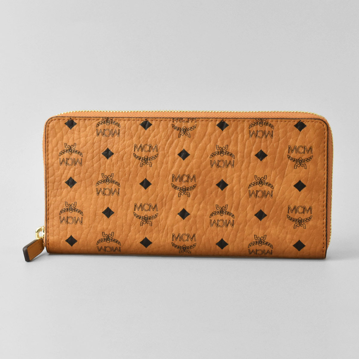 エムシーエム MCM ラウンド長財布 ヴィセトス ラウンドジップ メンズ レディース キャメル MXLAAVI01 VISETOS ORIGINAL ZIPPED WALLET LARGE CO001 COGNAC