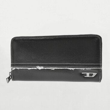 ディーゼル DIESEL ラウンド長財布 財布 ジップウォレット 24 ZIP Dロゴ ブラック SUBSTRA 24 ZIP WALLET メンズ X08440 PS167 T8013