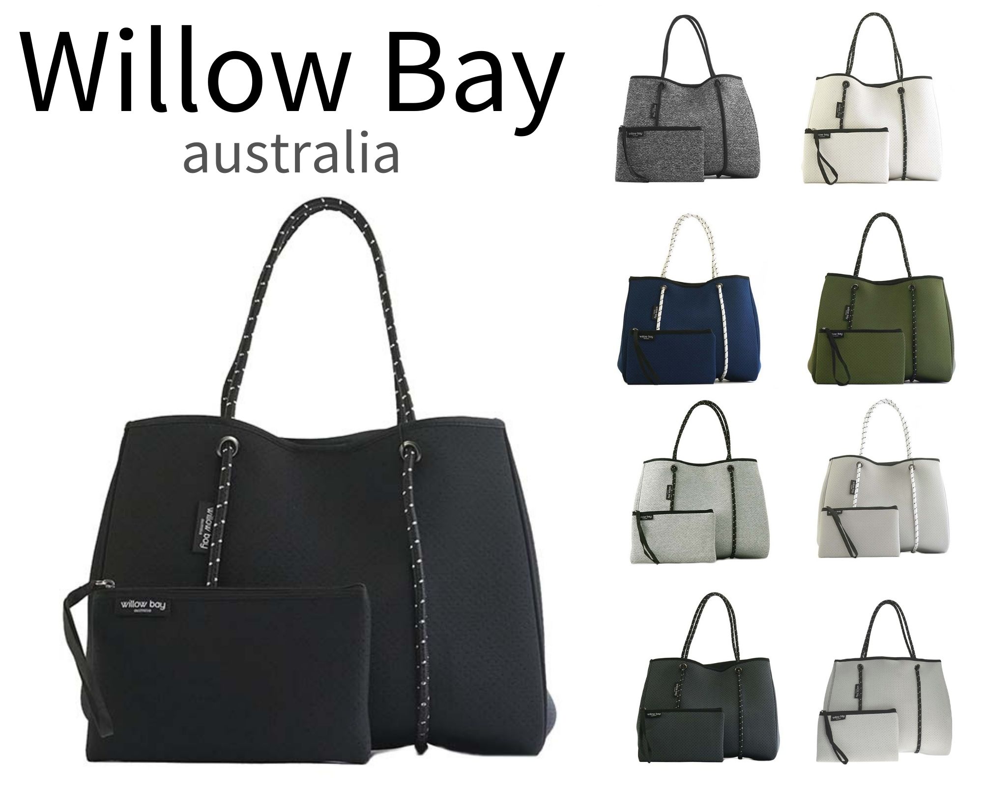 ウィローベイ WILLOW BAY DAYDREAMER トートバッグ ネオプレン マザーズバッグ レディース ポーチ付き マグネットクロージャー