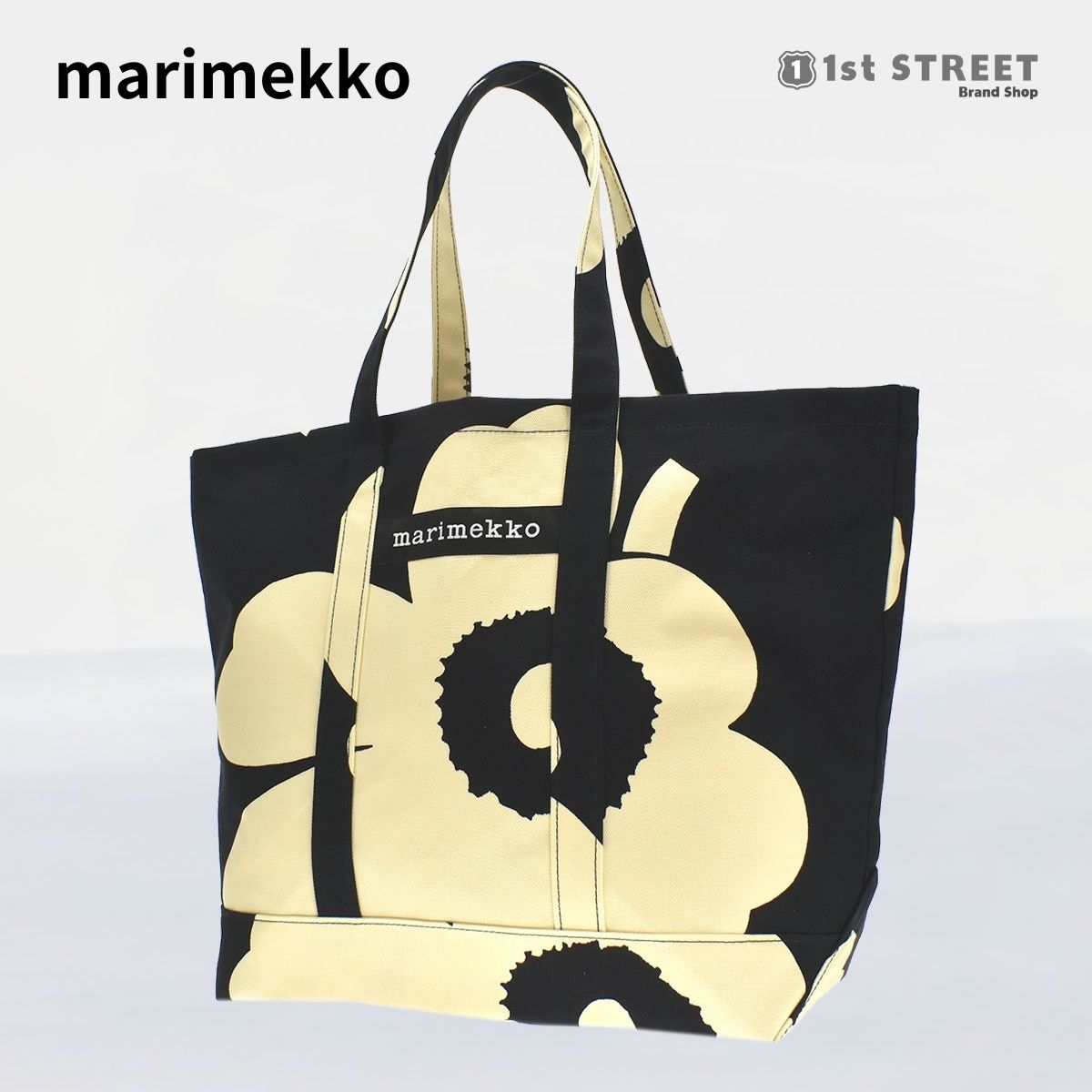 マリメッコ MARIMEKKO トートバッグ エコバッグ ハンドバッグ サブバッグ 手提げ Unikko ウニッコ フィンランド 北欧 イエロー BLACK/ LIGHT YELLOW レディース 90567 PERUSKASSI JUHLA UNIKKO BAG