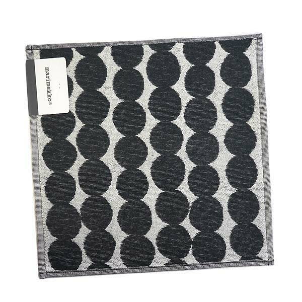 【ネコポスOK(3点まで)】マリメッコ MARIMEKKO タオル ハンカチ　ハンドタオル レディース ブラック ギフト 68762 RASYMATTO MINI TOWEL 190 BLACK/WHITE