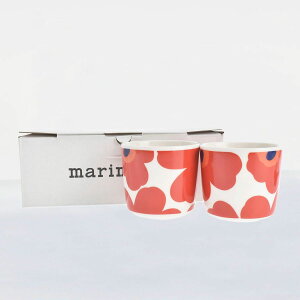 マリメッコ MARIMEKKO マグカップ 2個セット ペアマグ コップ カップ 湯呑 Unikko ウニッコ フィンランド 北欧 OIVA/UNIKKO COFFEE CUP 2DL / 2PCS WITHOUT HAN レッド WHITE RED レディース 67849 001