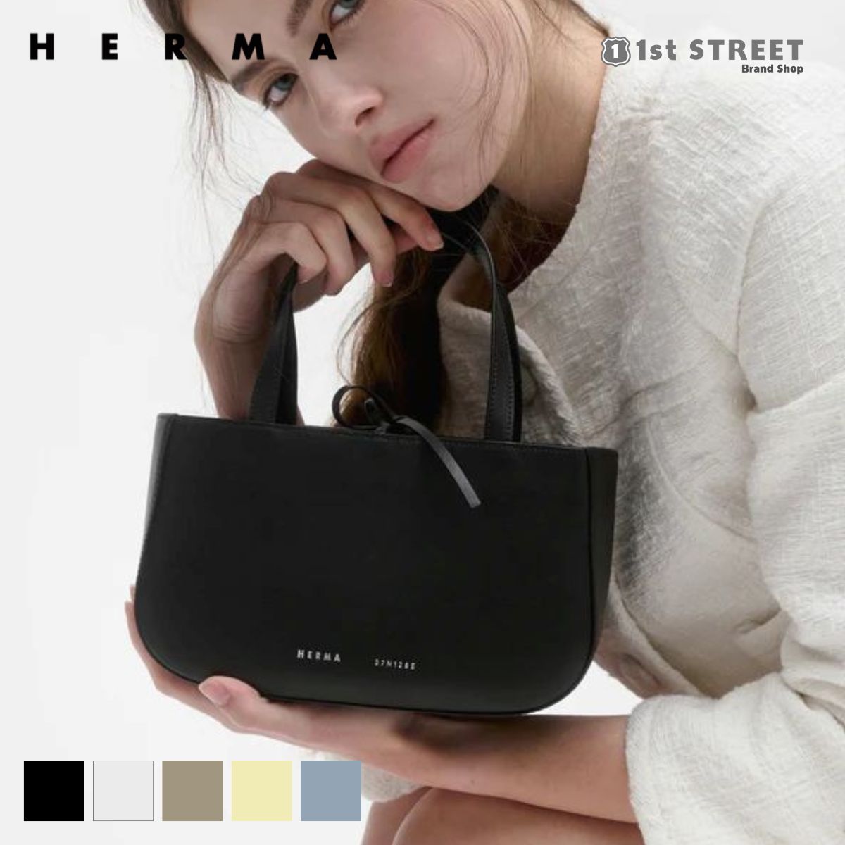 乐天商城 - ヘルマ HERMA トートバッグ レディース バッグ ハンドバッグ ミニバッグ レザー 牛革 本革 韓国ブランド CUA TOTE BAG