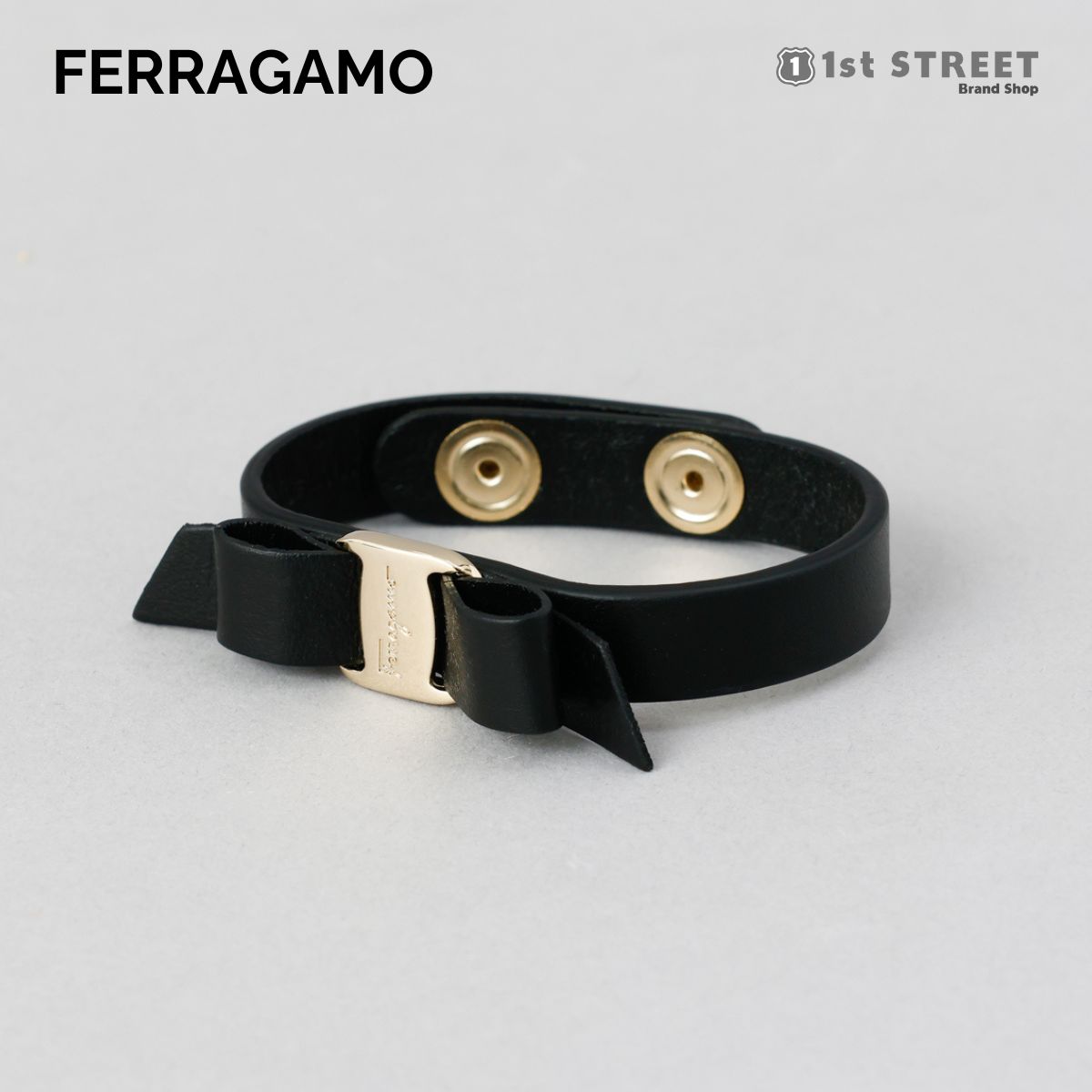 ブレスレット フェラガモ FERRAGAMO ブレスレット アクセサリー レディース ヴァラ リボン ゴールド金具 BOX付 ブラック 762500 BR VERA 1GIR 670549 NERA/OTTONE OROCH 1GI