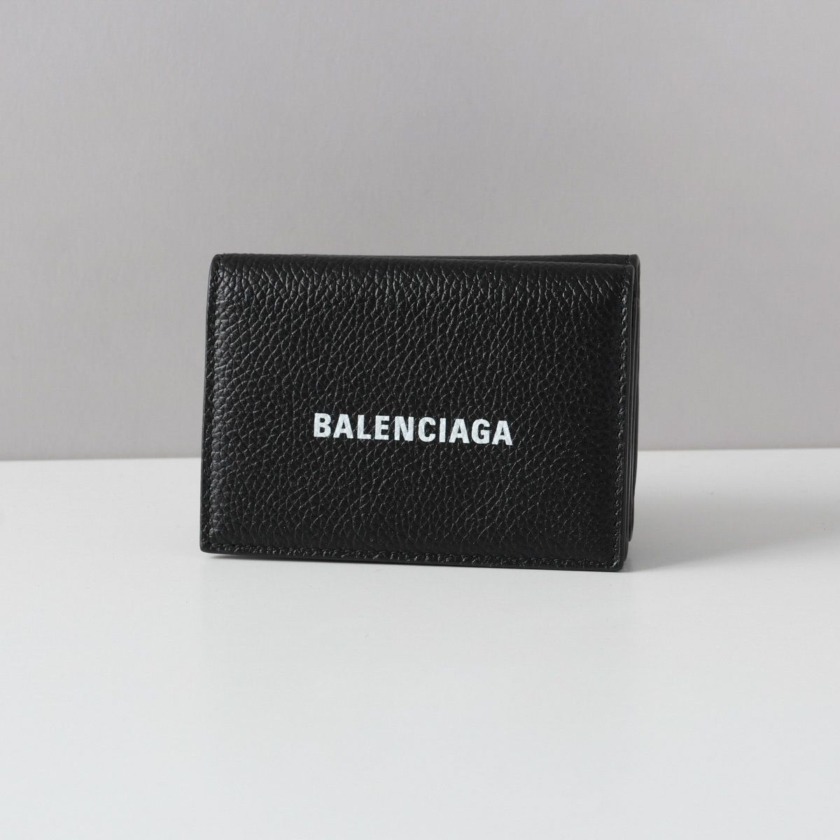 バレンシアガ 財布（レディース） バレンシアガ BALENCIAGA 3つ折り財布 ブラック 財布 三つ折り スモール ミニ財布 レザー ブランド 高級 594312 CASH MINI WALLET 1IZI3 1090 BLACK L WHITE ユニセックス メンズ レディース