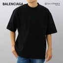 バレンシアガ BALENCIAGA Tシャツ ブラック MEDIUM FIT T-SHIRT ティーシャツ アパレル シンプル ロゴ おしゃれ 612966 TMVG7 メンズ