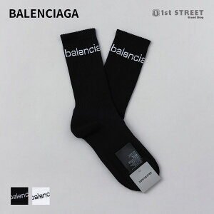 バレンシアガ BALENCIAGA ソックス 靴下 くつした 26～28cm Lサイズ ロゴ 744751 472B4 1077 メンズ
