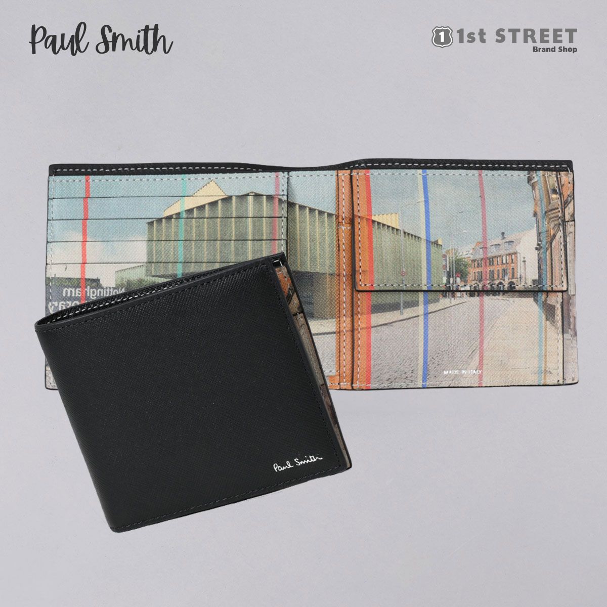 ポールスミス 財布（メンズ） ポールスミス PAUL SMITH 2つ折財布 財布 小銭入れ付 ミニ財布 レザー 本革 ブランド 高級 M1A4833 LMINNC メンズ【RSL】