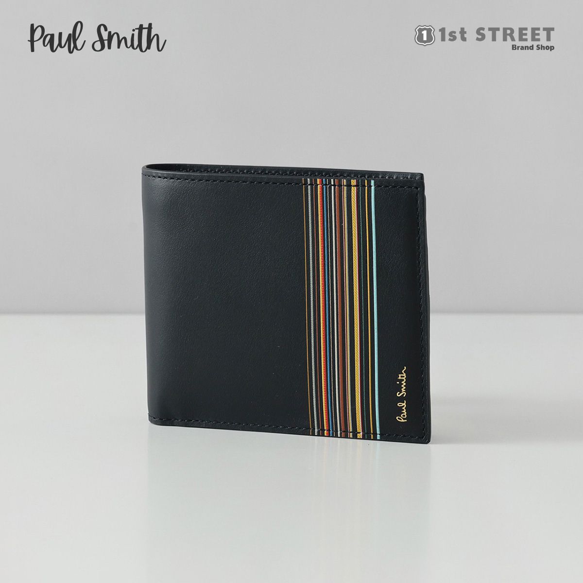 ポールスミス PAUL SMITH 2つ折財布 財布 小銭入れ付 ミニ財布 レザー 本革 ブランド 高級 エムエムシックス ブラック BLACK CO LFISIG M1A4833 MEN WALLET WITH COIN PURSE メンズ