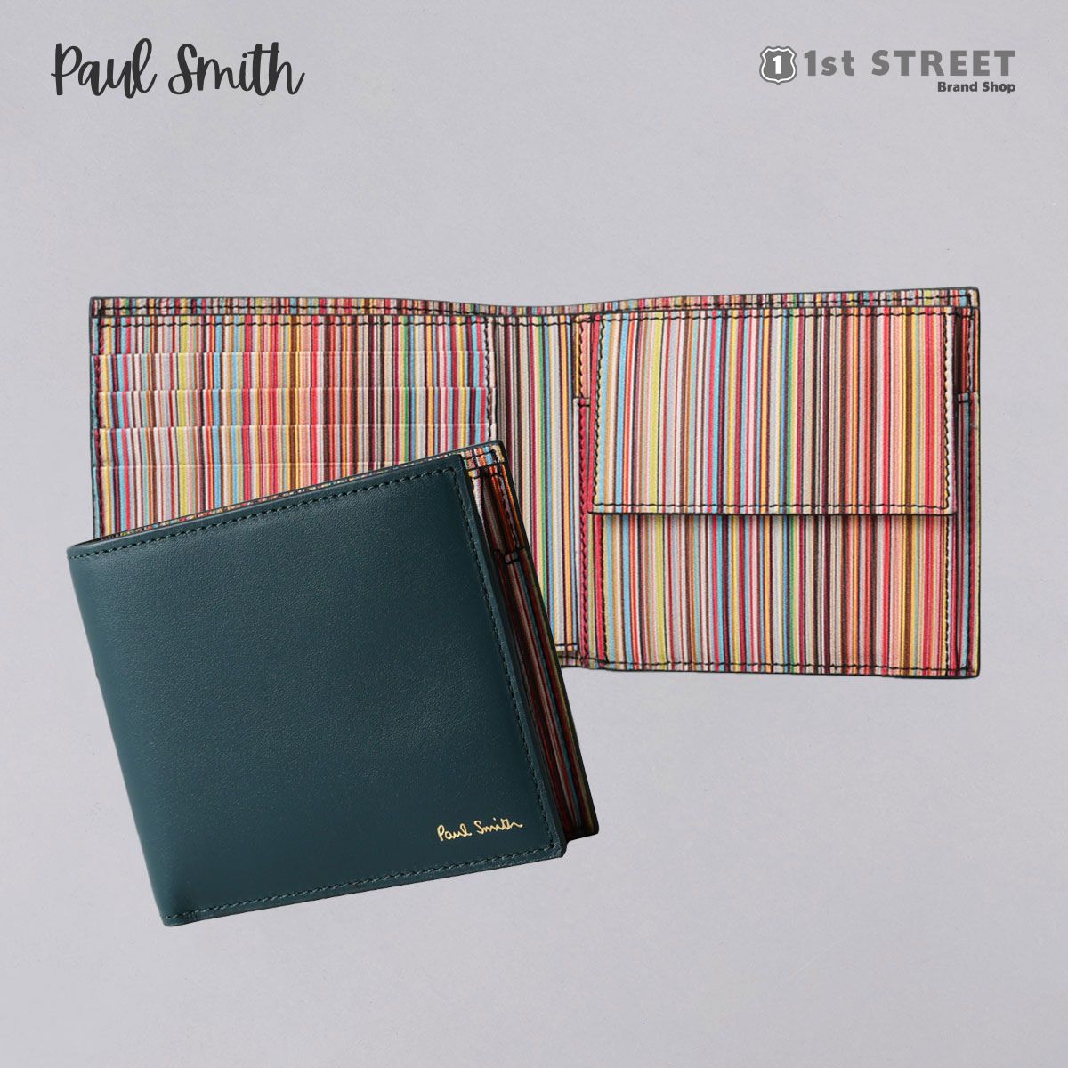 ポール・スミス 財布（メンズ） ポールスミス PAUL SMITH 2つ折財布 ブルー 財布 人気 バイカラー 人気 使いやすい ブランド プレゼント M1A4833 BMULTI 45 BLUES メンズ