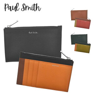 ポールスミス PAUL SMITH フラグメントケース カードケース ジップポーチ 小銭入れ バイカラー MEN WALLET POUCH STRW ブラック ブラウン グリーン メンズ M1A6136 HSTRGS 79