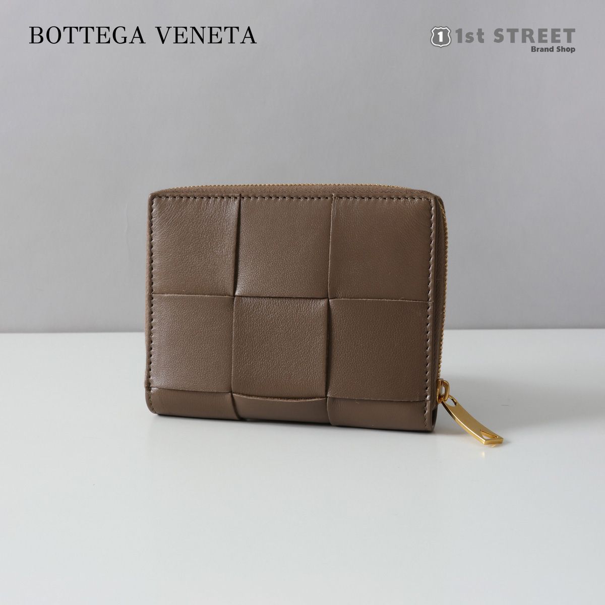 ボッテガ・ヴェネタ 革財布 レディース ボッテガヴェネタ BOTTEGA VENETA 2つ折財布 ブラウン イントレチャート レザー 本革 高級 人気 おしゃれ 750252 WALETT VCQC 12560 PORTAFOLGI TAUPE GRAY ユニセックス メンズ レディース