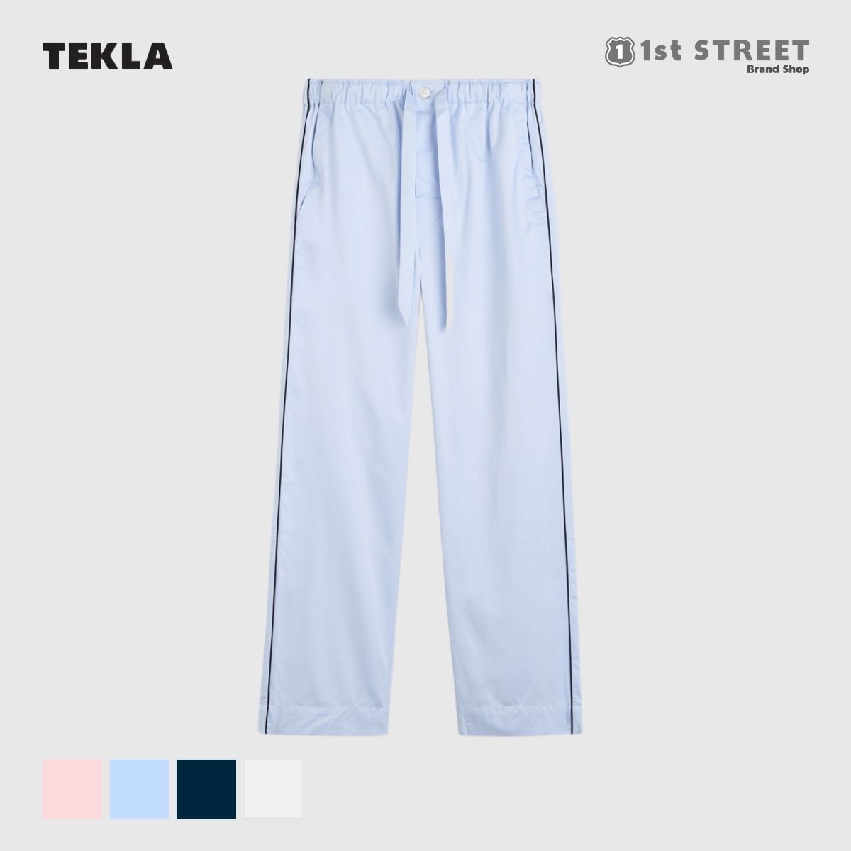 【正規販売店】テクラ TEKLA パジャマ パンツ ズボン メンズ レディース 無地 ナイトウェア ルームウェア 部屋着 パイピング サテン コットン 人気 ブランド 高級 PAJAMA SATIN ユニセックス