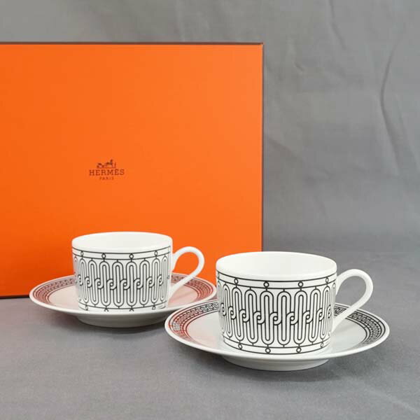 エルメス HERMES カップ&ソーサー アッシュ デコ ティーカップ ギフト ブランド箱入り 37016P TEA CUP AND SAUCER