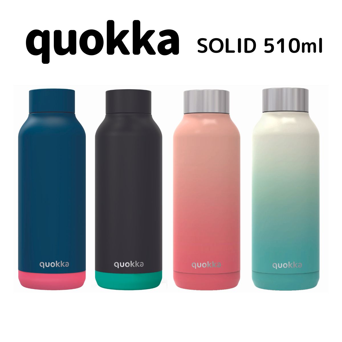 クオッカ QUOKKA タンブラー 510ml ステンレスボトル 水筒 マグボトル 保冷 保温 広口 真空断熱 蓋付 SOLID