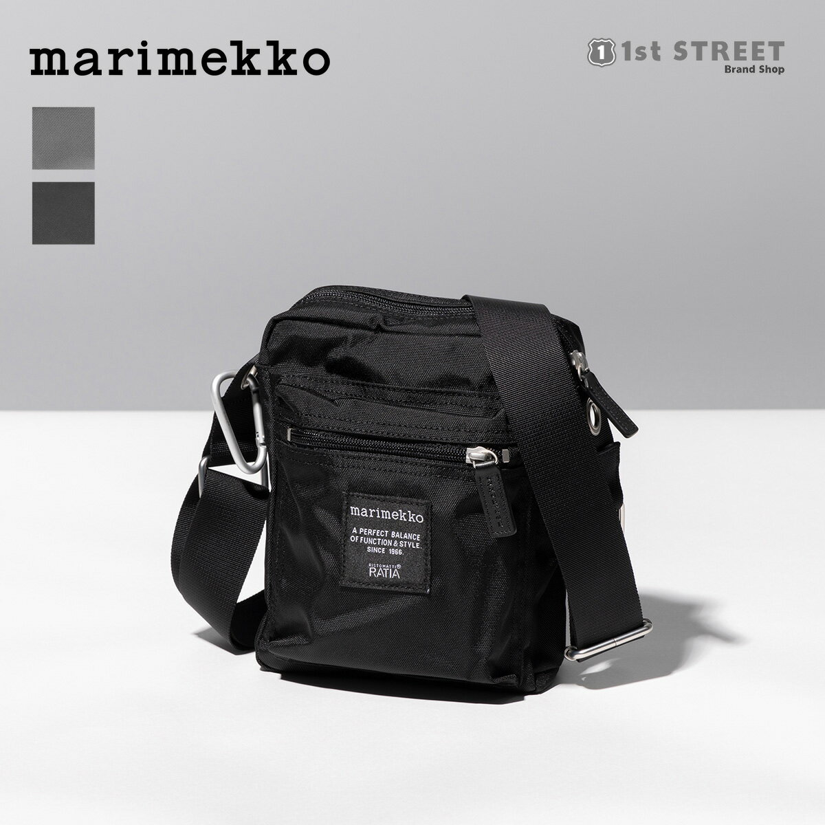 マリメッコ MARIMEKKO ショルダーバッグ 斜めがけ クロスボディーバッグ キャッシュ＆キャリー 026992 CASH & CARRY COAL BLACK レディース メンズ 男女兼用 斜めがけ 人気 おしゃれ ショルダー バッグ 人気ブランド かわいい 可愛い 小さめ アウトドア