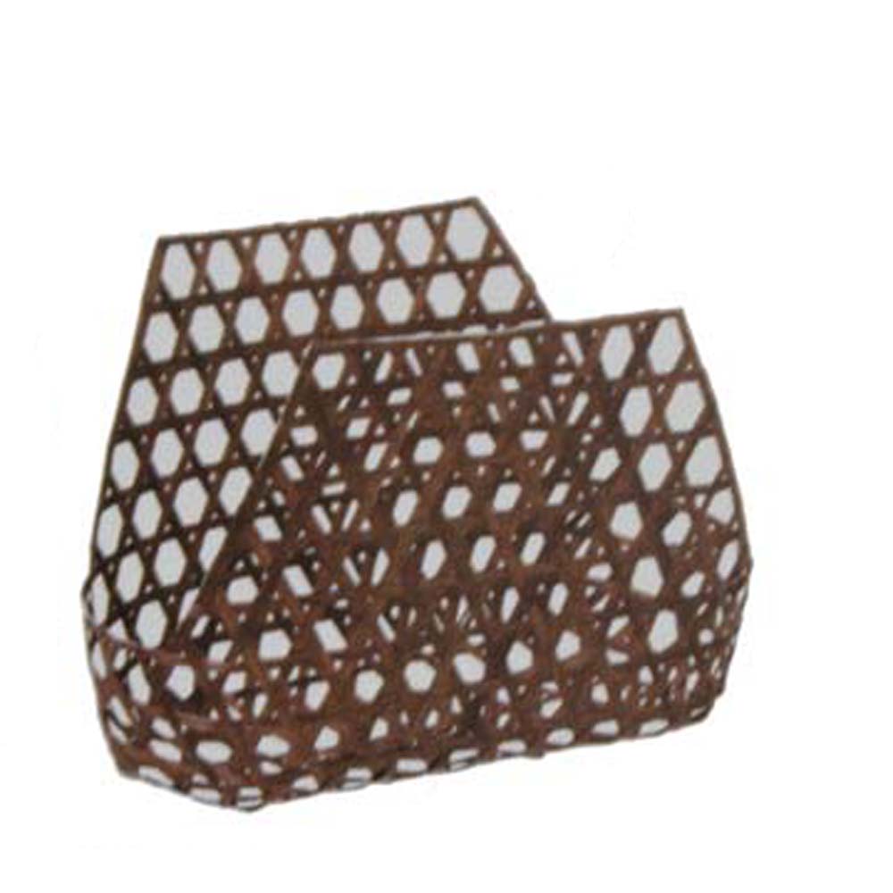 かご　自然素材　六ツ目包みかご　5個　(茶)(小)　100-1