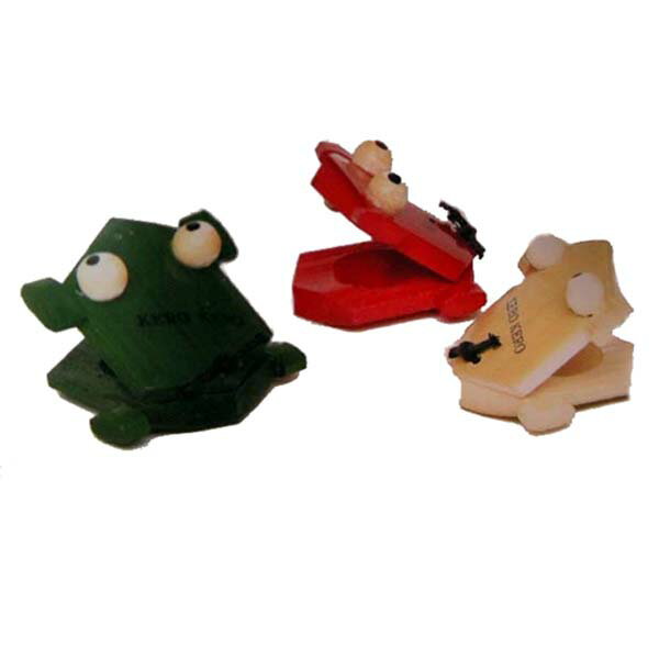 木製玩具　カエルカスター カスタネット 3個セット 送料無料：定形外郵便発送 163-1