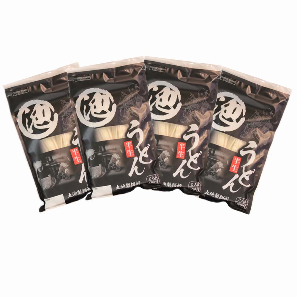 丸池製麵所 半生うどん 二人前 4個セット 送料無料 メール便発送のサムネイル